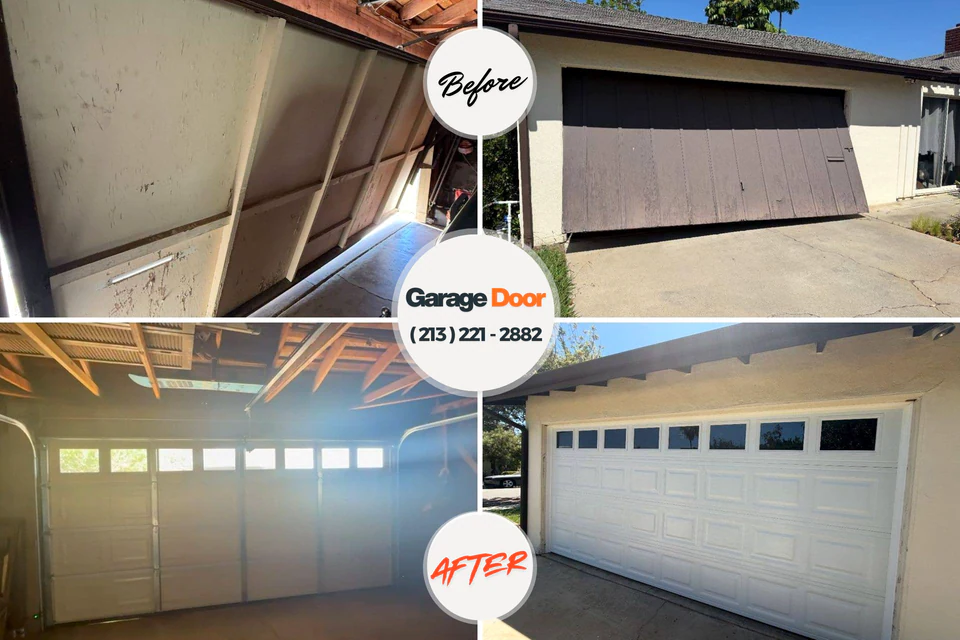 Before and after: garage door repair Bradley Beach, NJ